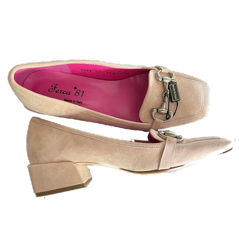 Ferca 81 Blush Pink Loafers Women's Moccasins Shoes Leather Size 40 US 9